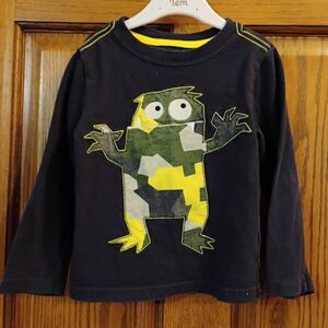 2T Crazy 8 Monster Long Sleeve Shirt Dark Blue